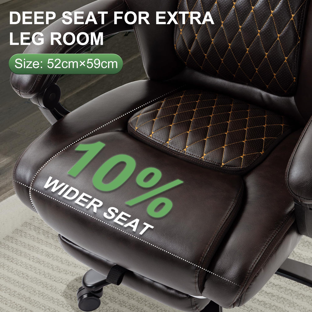 Brown Reclining Executive Office Chair with Footrest X44981