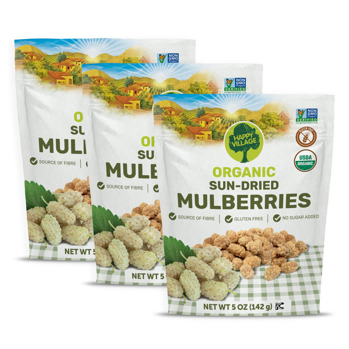 Organic Dried White Mulberries 15 OZ D32479