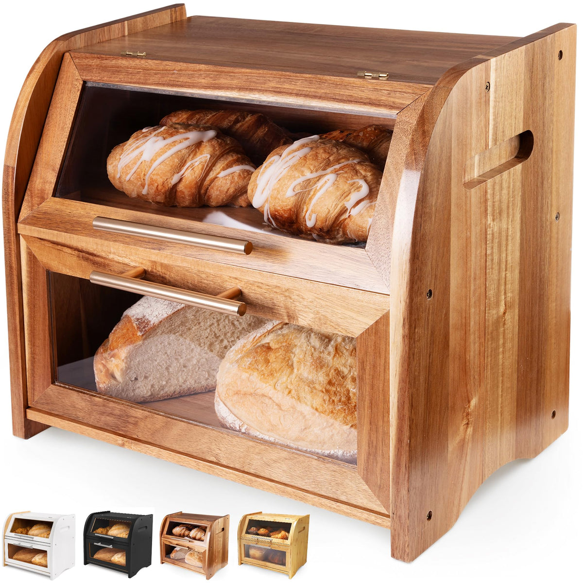 Acacia Wooden Bread Box E4841