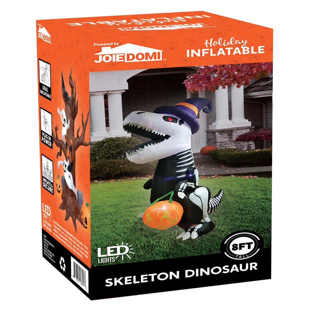 8 FT Inflatable Skeleton Dinosaur with Built-in LEDs T486081