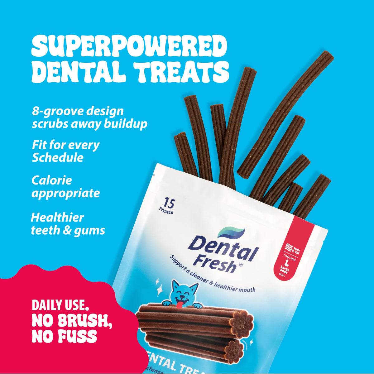 15 Ct Dental Treat Sticks for Large Dogs L701656