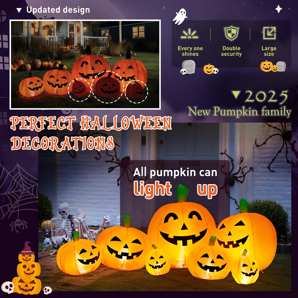 7.5FT Halloween Inflatables Outdoor Decorations Pumpkin B844