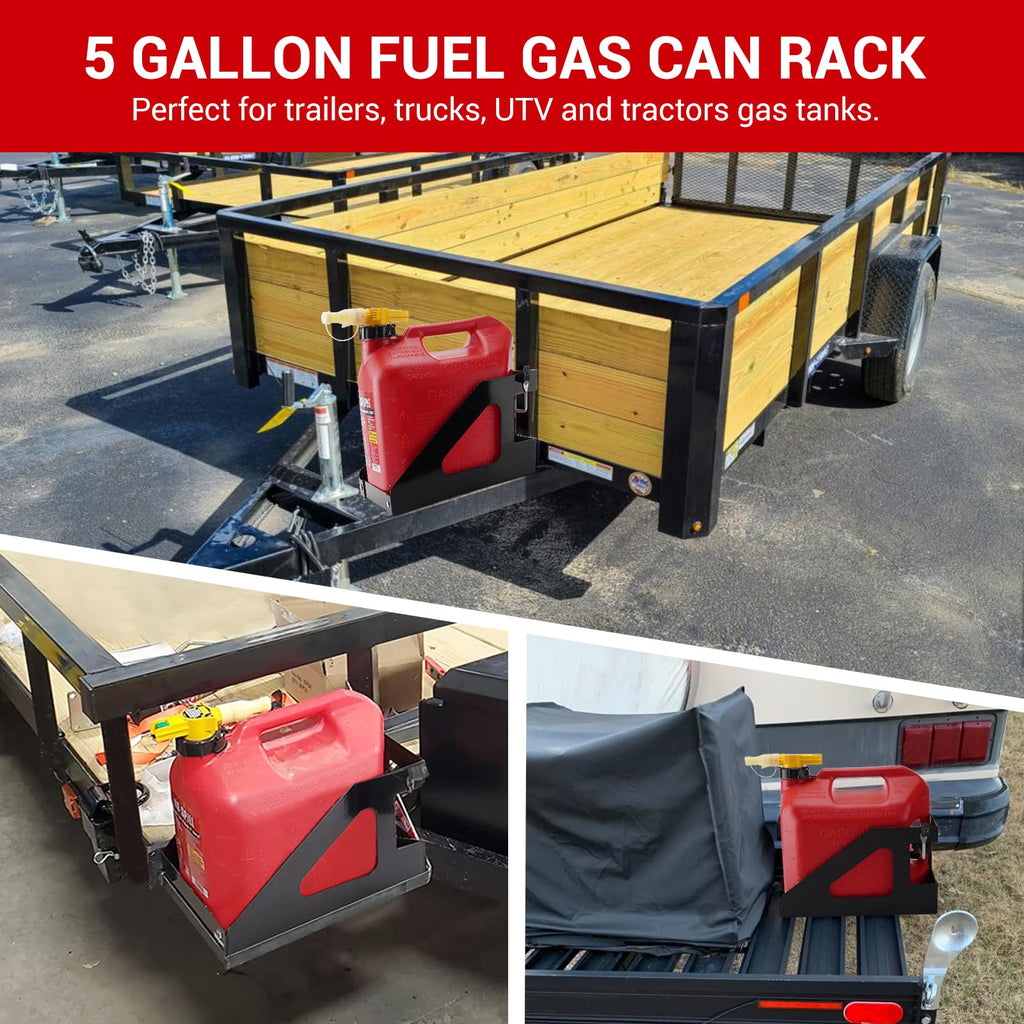 5 Gallon Trailer Gas Can Holder Rack T4084