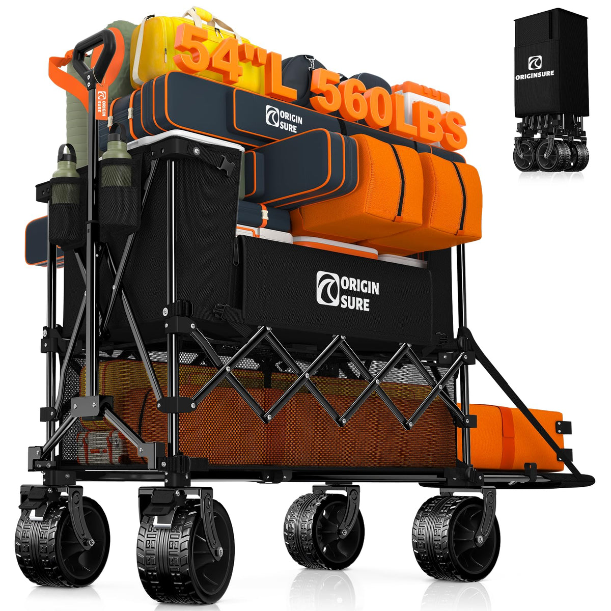 Foldable Double Decker Wagon, 560lbs, Black P11894