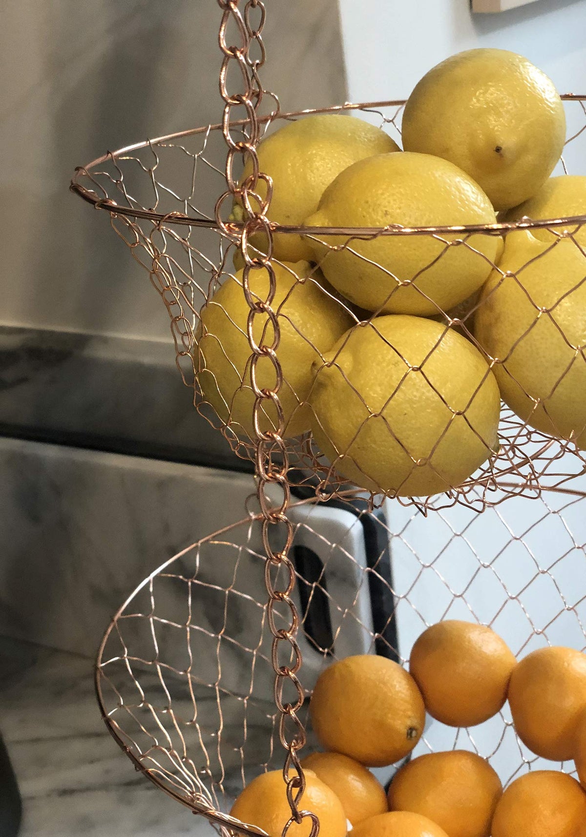 3-Tier Copper Hanging Fruit Baskets B35536