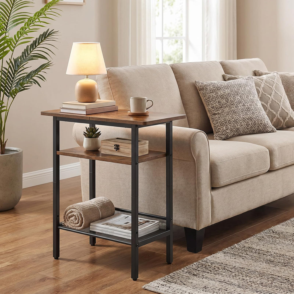 Narrow 3-Tier Side Table with Shelf Y295