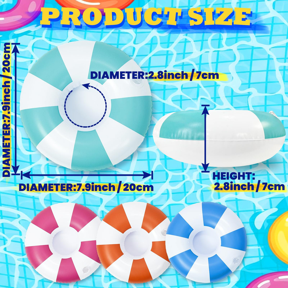Stripe 4 Pack Inflatable Drink Holder N755