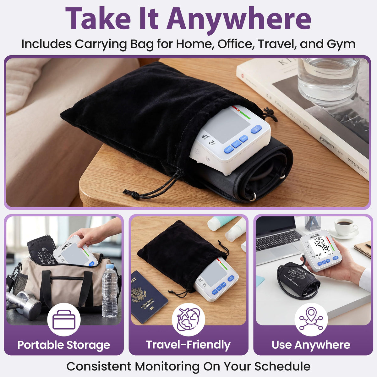 Talking Blood Pressure Monitor with Upper Arm Cuff, Backlit Display, Carry Bag B15607