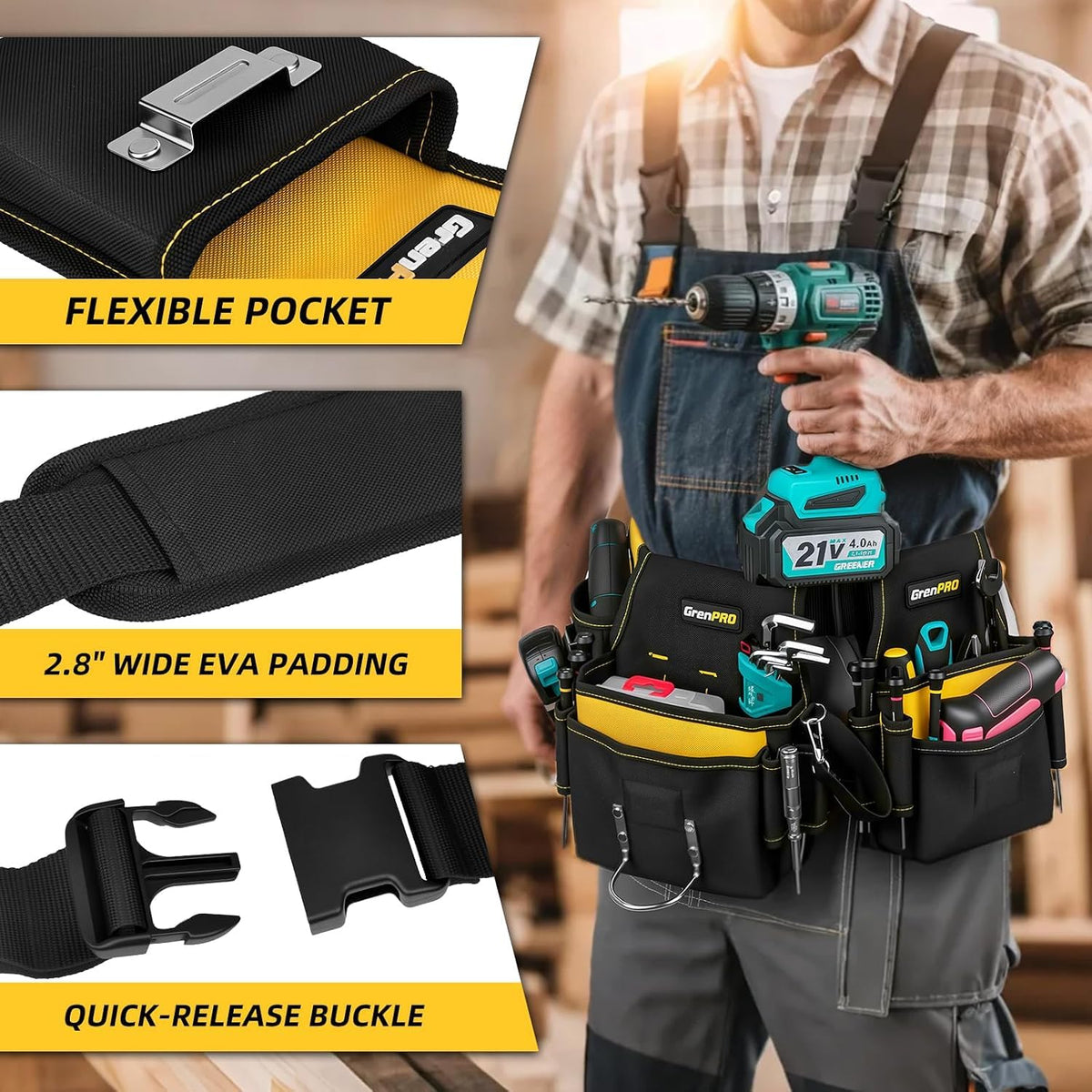 Magnetic 29 Pocket Tool Belt E774