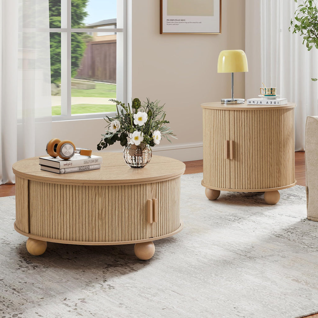 Round Lift Top Coffee Table with Storage S94059