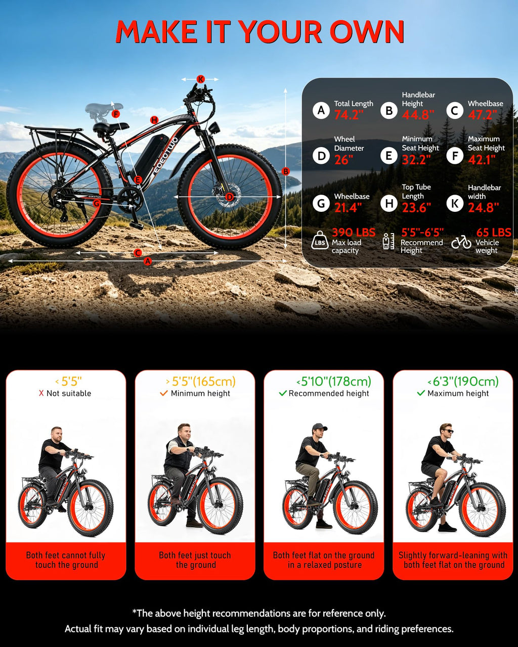 26" Fat Tire Electric Bike O435