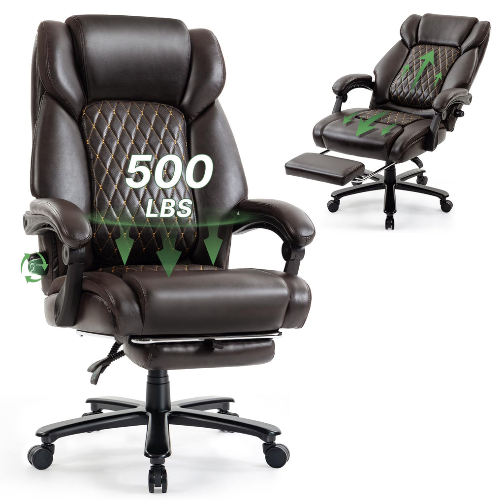Brown Reclining Executive Office Chair with Footrest X44981