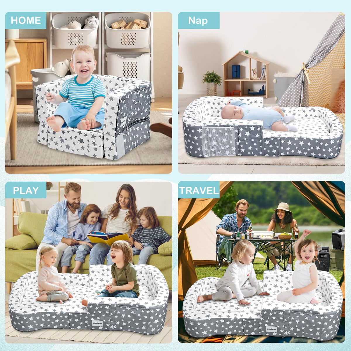 Portable Toddler Travel Bed & Chair 2-in-1 X951