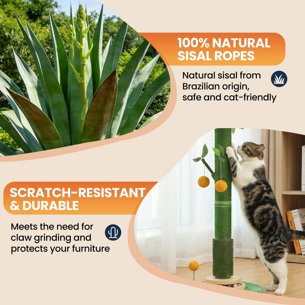 46" Extra Tall Sisal Rope Cat Scratching Post K14891