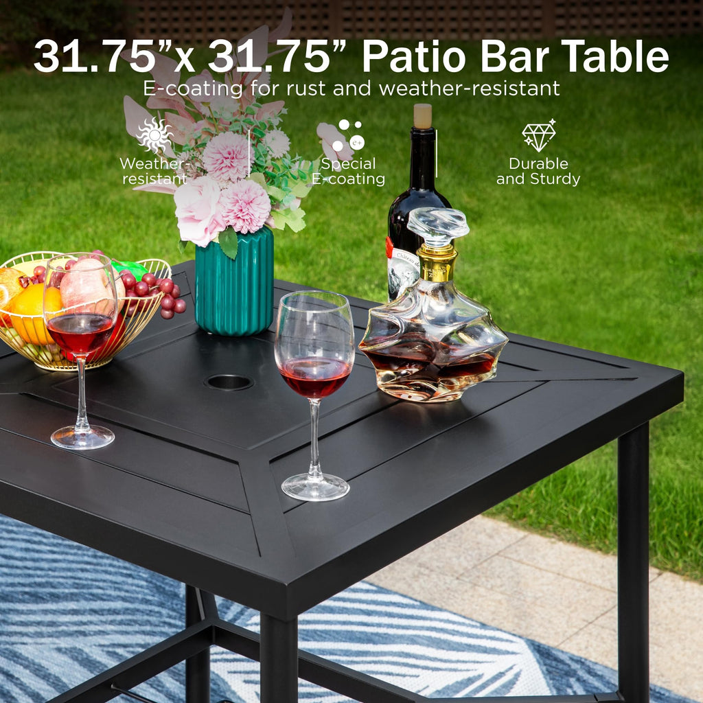 Swivel Metal Bar Stools and Table Set for 4 L345716