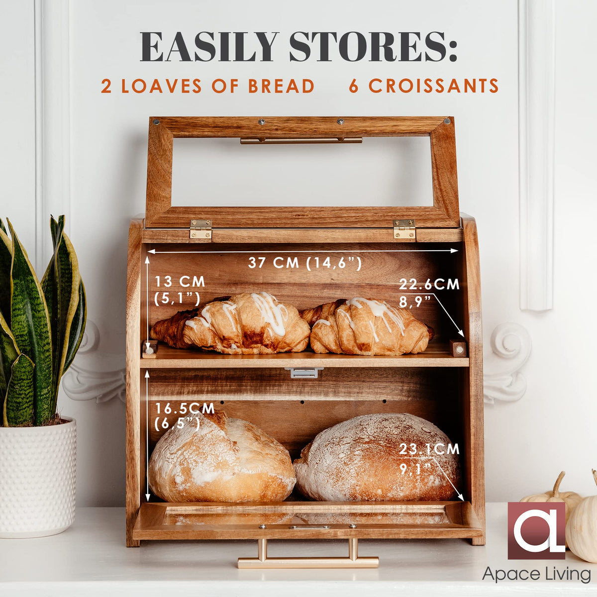 Acacia Wooden Bread Box E4841