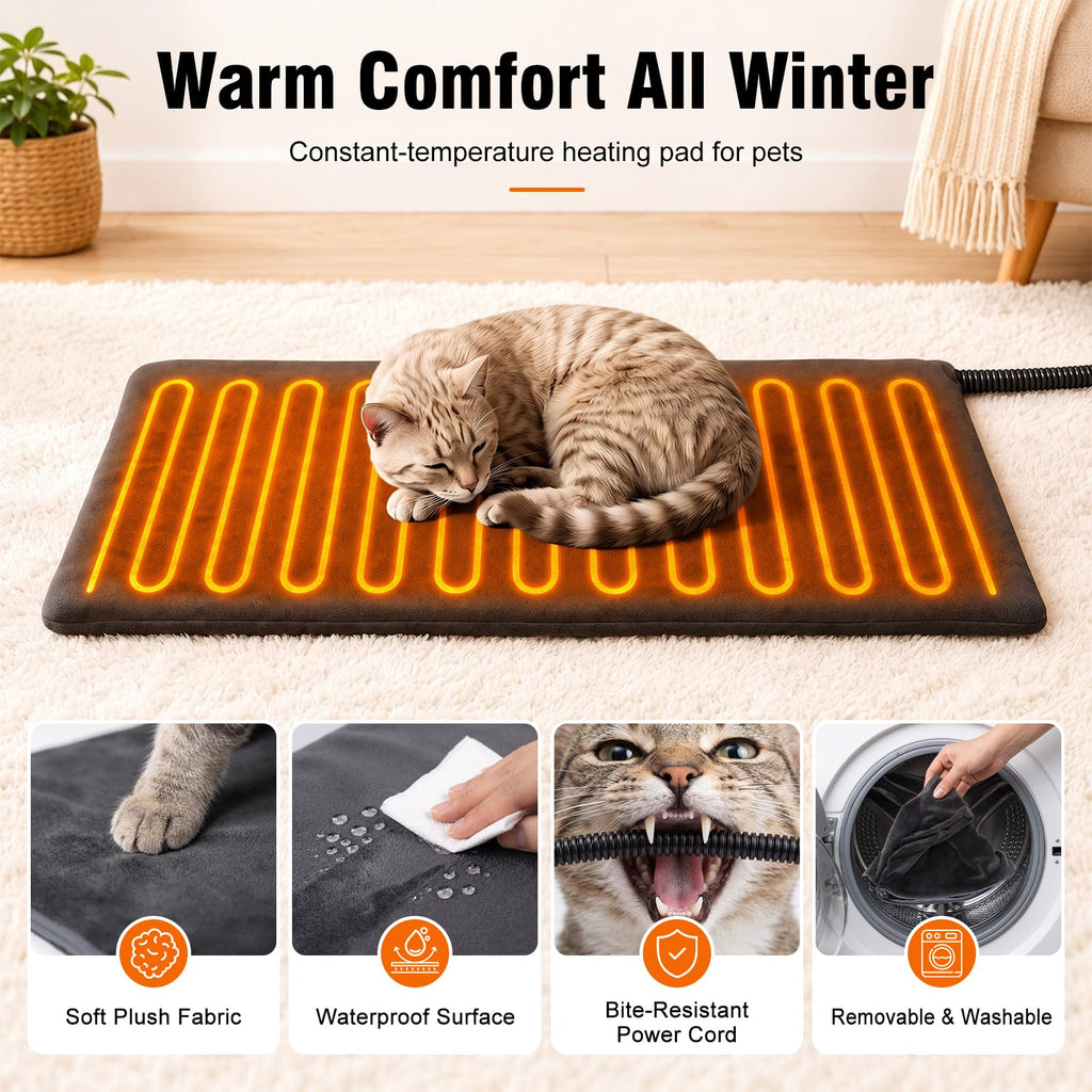 Weatherproof Insulated Heated Cat House with Heating Pad N8738