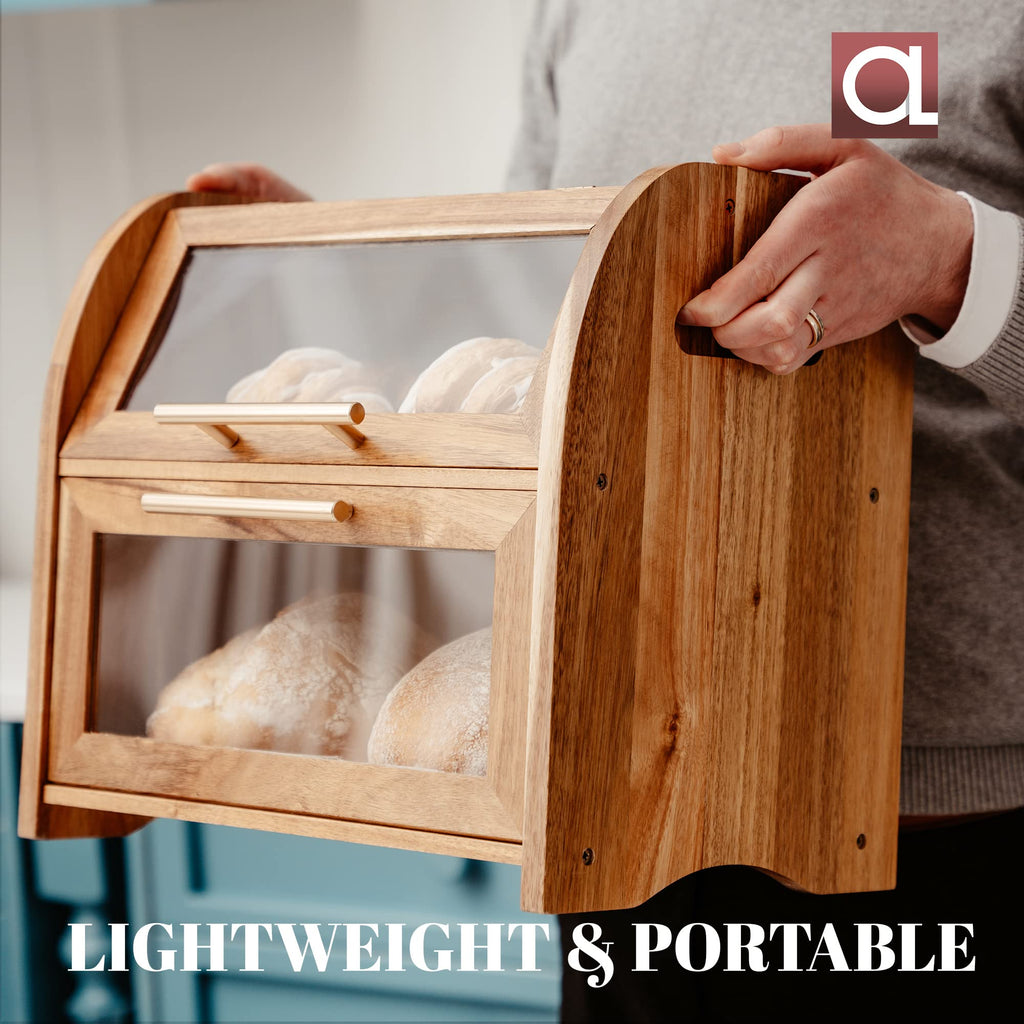 Acacia Wooden Bread Box E4841