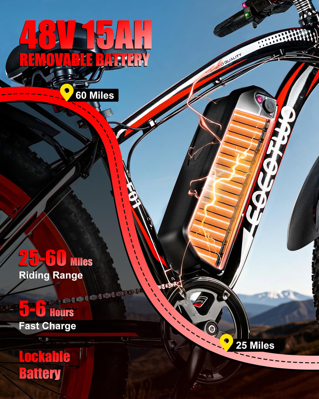 26" Fat Tire Electric Bike O435