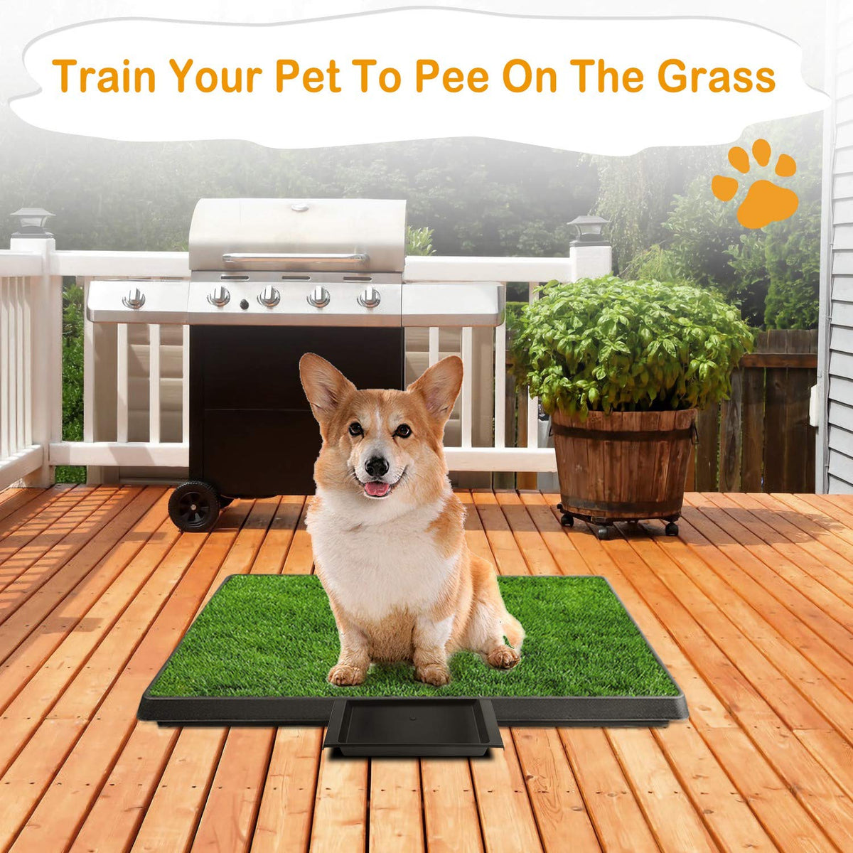 Dog Grass Pad with Tray 25”x 20” Artificial Grass W203907