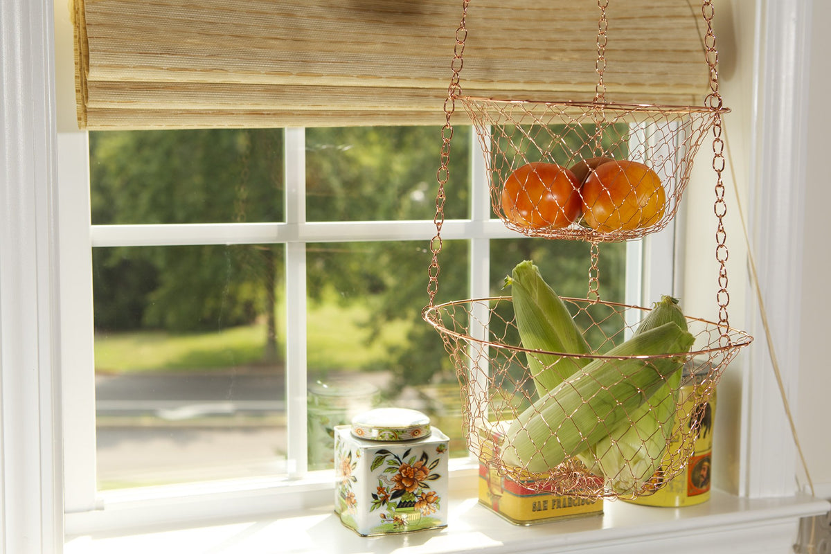 3-Tier Copper Hanging Fruit Baskets B35536