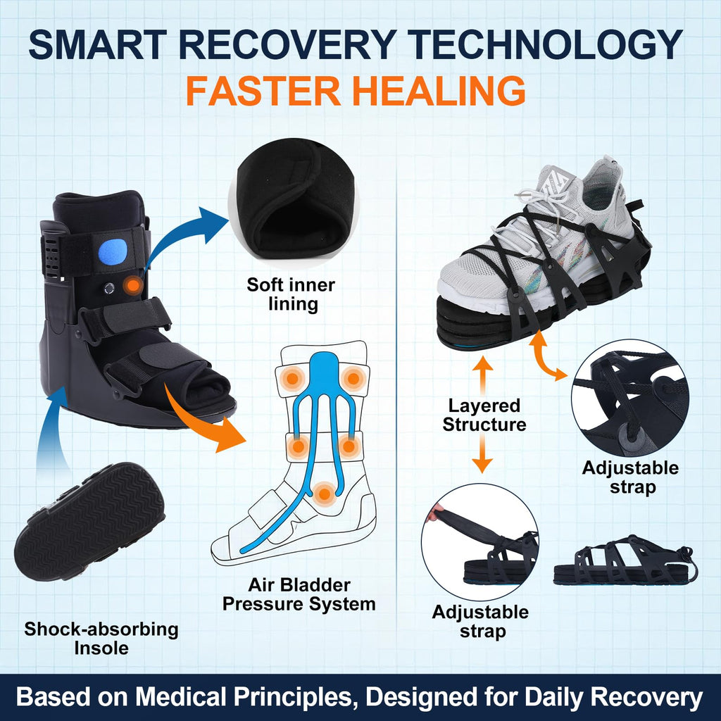 Inflatable Air Cam Walker Fracture Boot with Adjustable Shoe Lift J175603