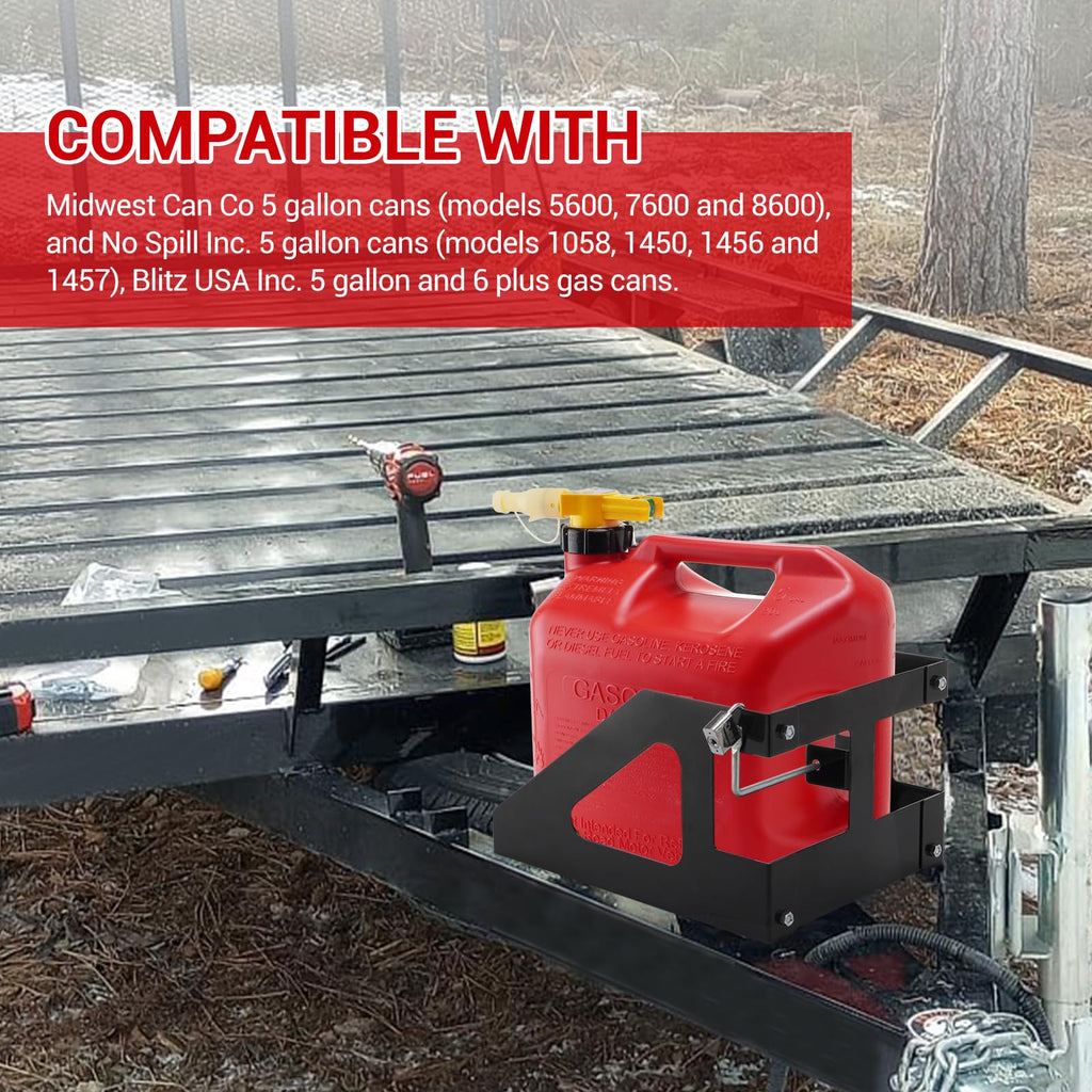 5 Gallon Trailer Gas Can Holder Rack T4084