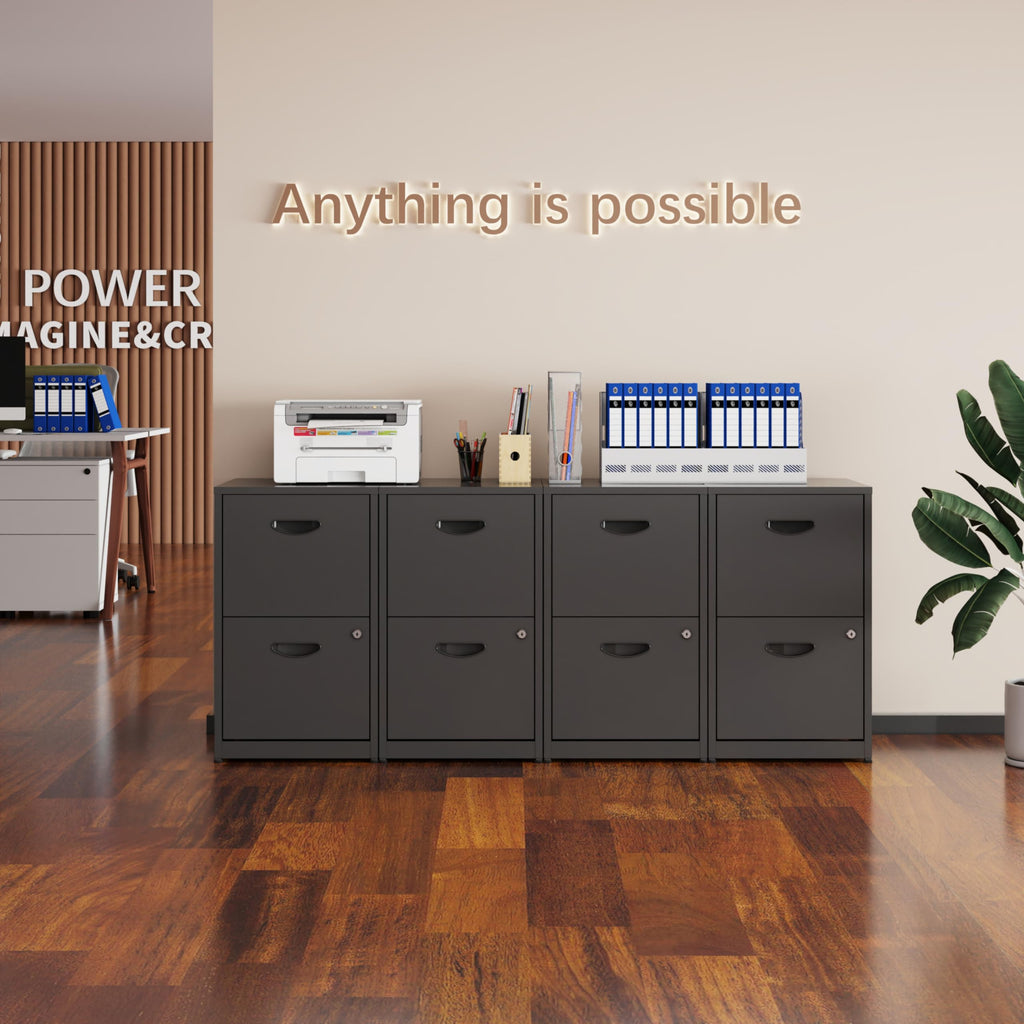 2 Drawer Metal File Cabinet with Lock D33541