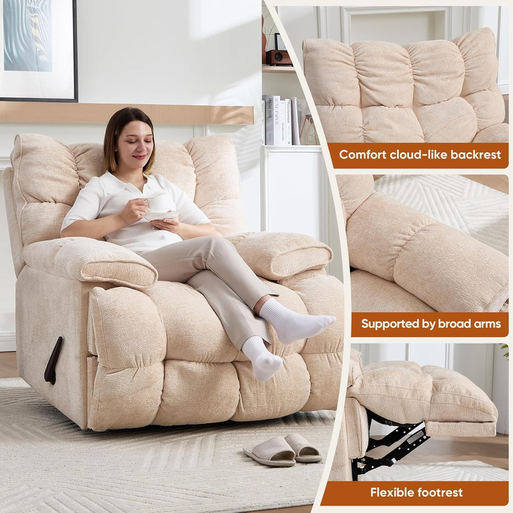 Oversized Swivel Rocker Recliner Chair B554