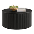 Black Fluted Round Coffee Table T203