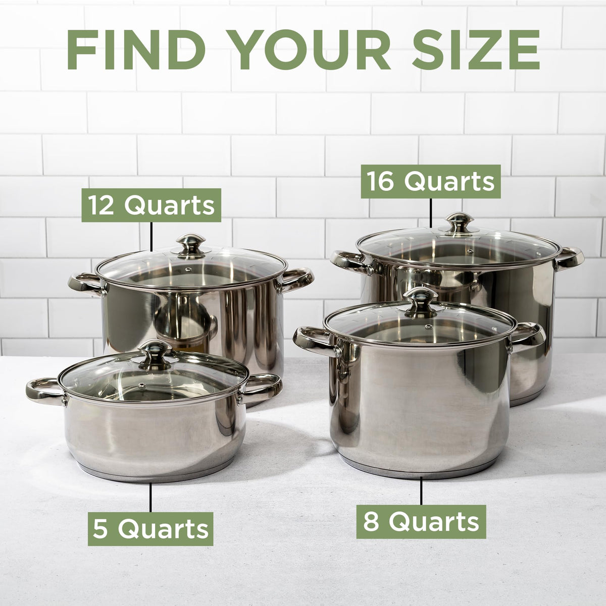 Stainless Steel 8-Quart Stock Pot with Glass Lid D4237