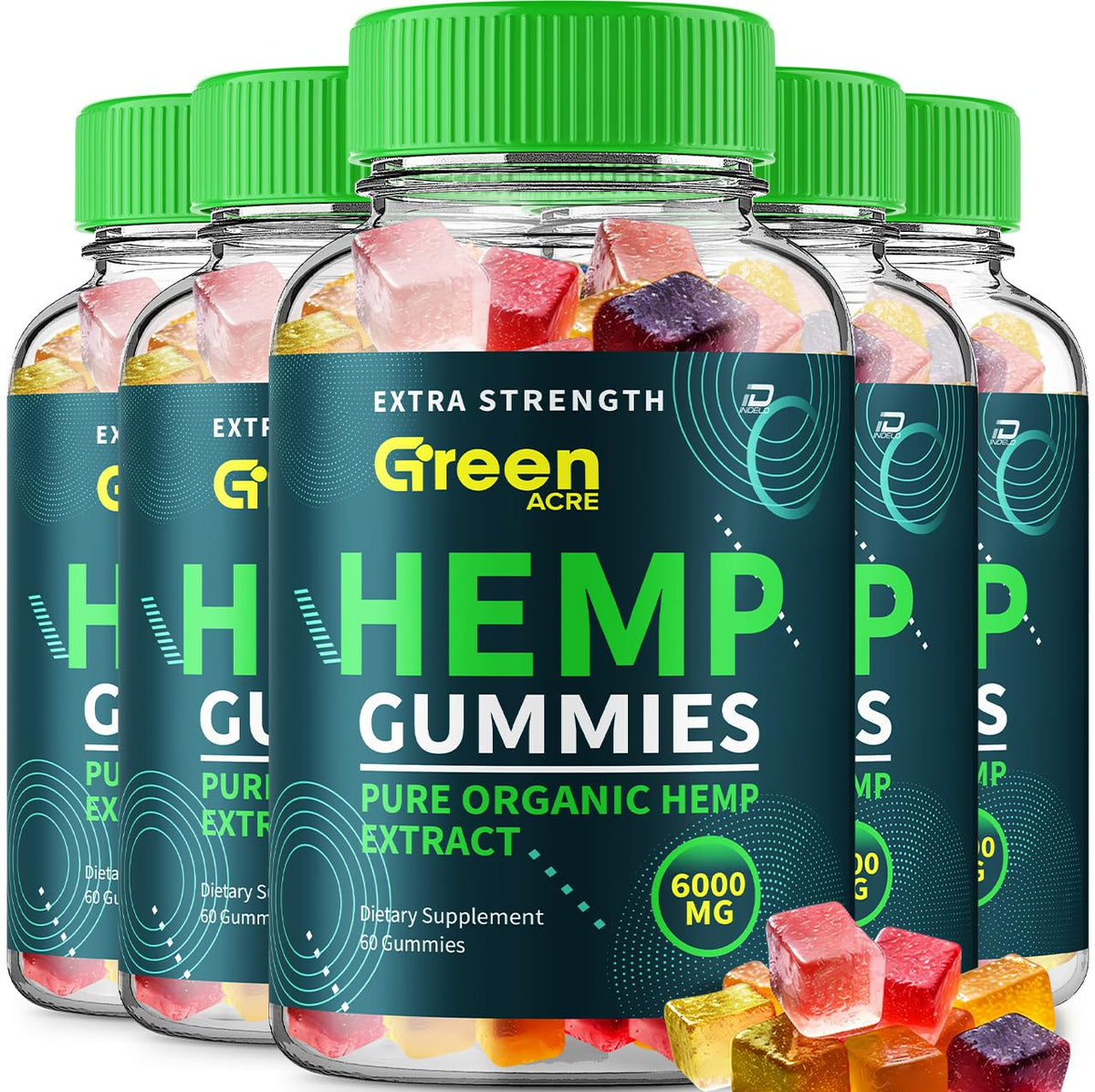 Hemp Gummies Seed Extract Herbal Supplement 5 Pack 300 Gummies W478106