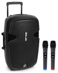 15-Inch Portable PA Speaker System with 2 UHF Microphones V631