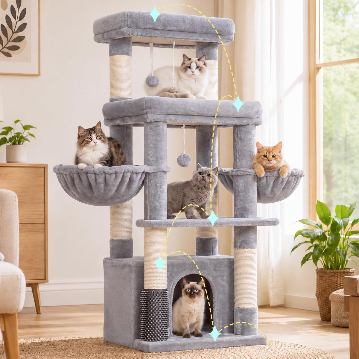 Cat Tree Tower with Extra Large Platform P845