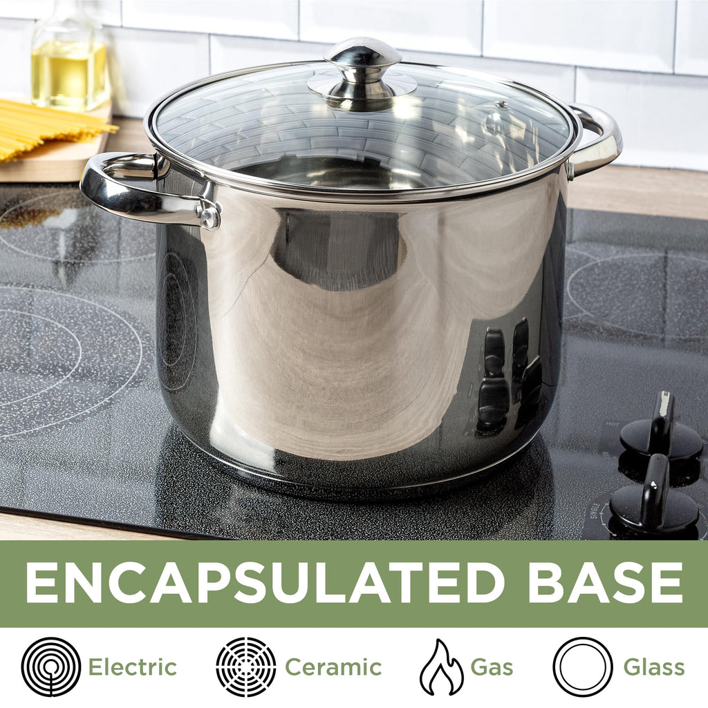 Stainless Steel 8-Quart Stock Pot with Glass Lid D4237