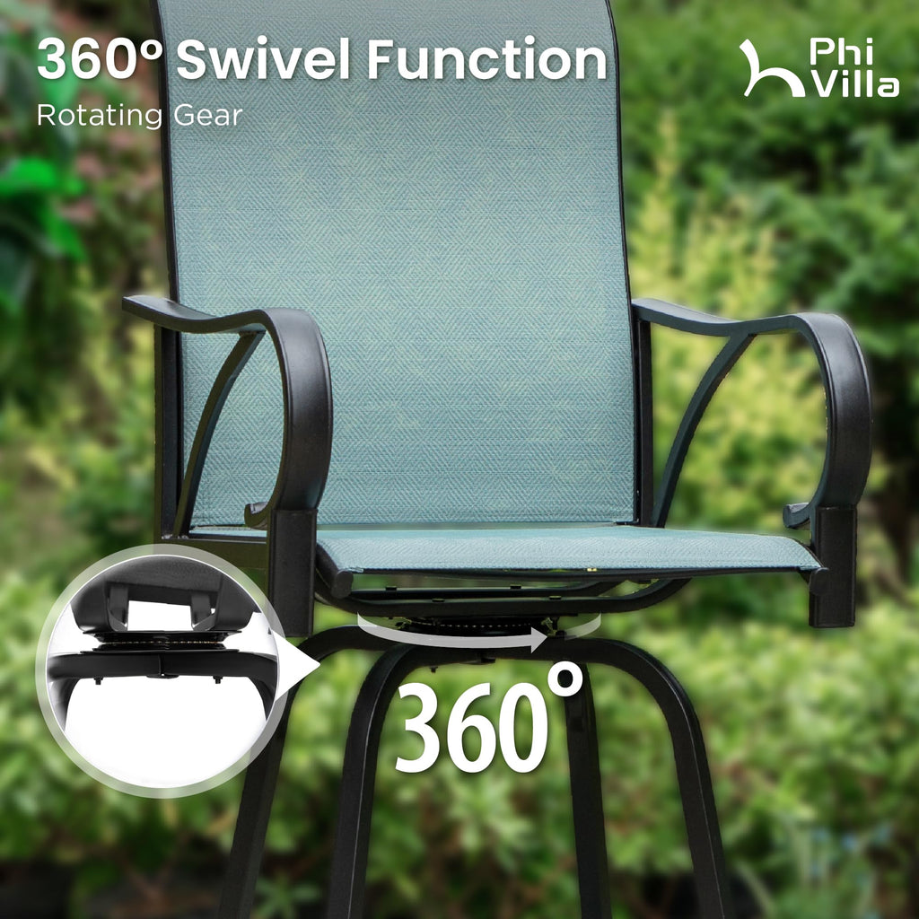 Swivel Metal Bar Stools and Table Set for 4 L345716
