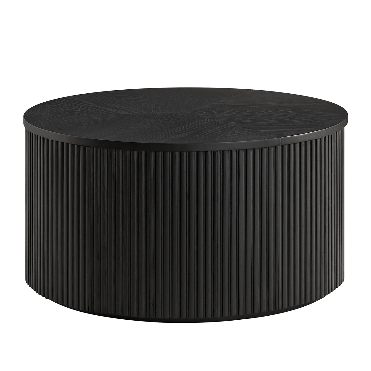 Black Fluted Round Coffee Table T203
