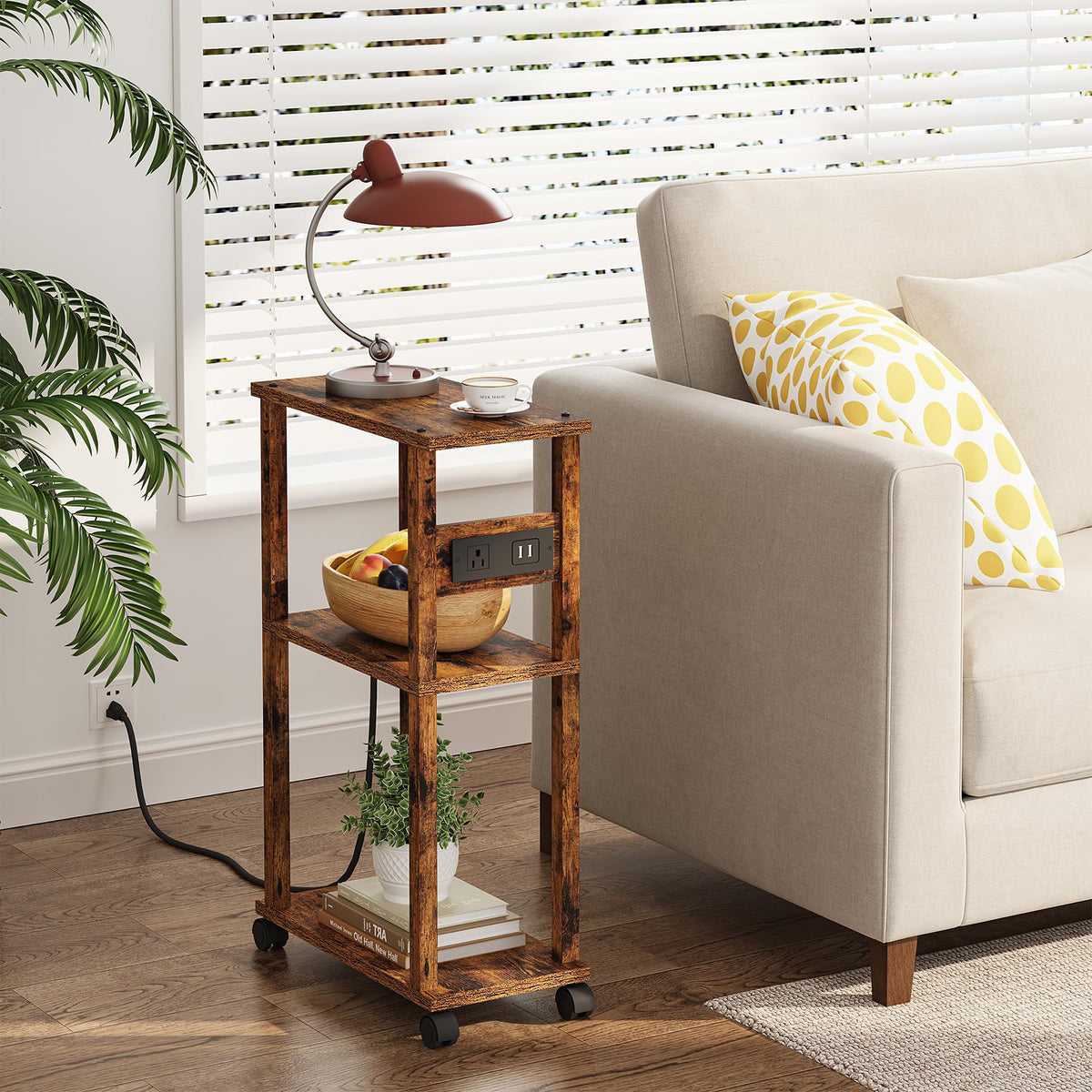 Small Narrow Side Table with Charging Station G51926