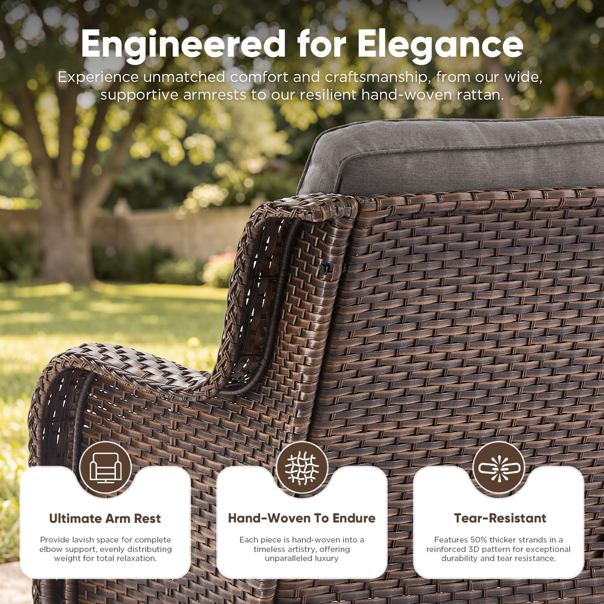 3-Seater PE Wicker Patio Sofa K65597