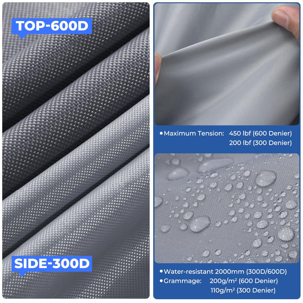 Heavy-Duty 600D Fabric Travel Trailer RV Cover S5960