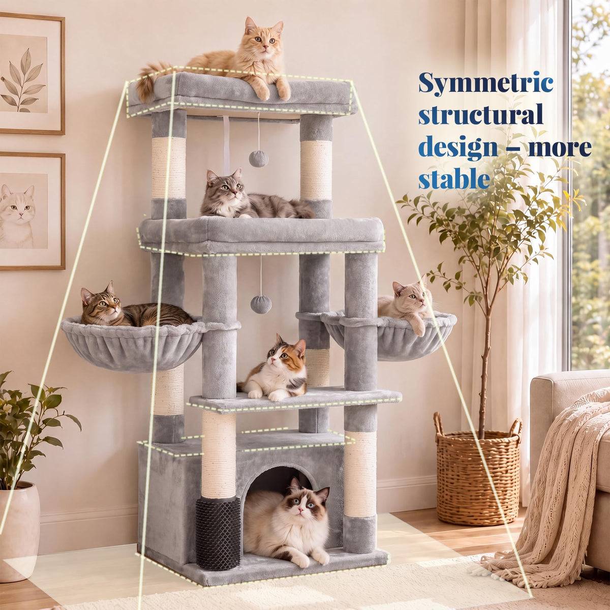 Cat Tree Tower with Extra Large Platform P845