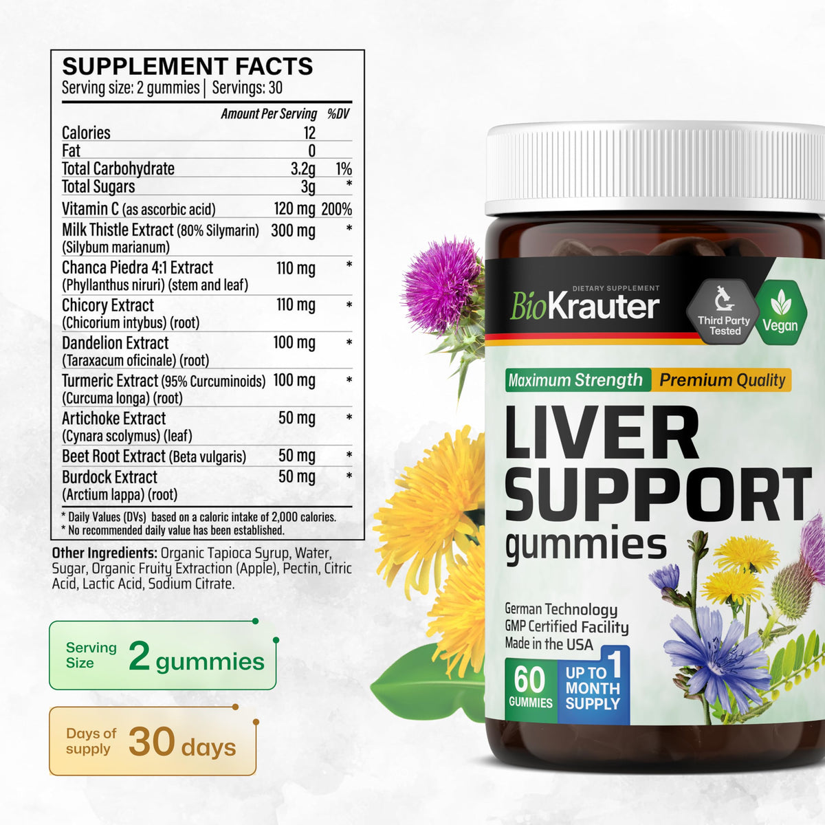 Liver Support 60 Gummies & Liver Detox Tincture 4 Fl. Oz. O361463