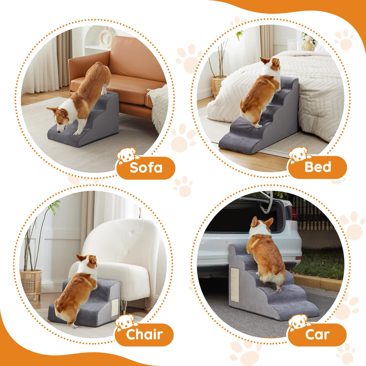 Dog Stairs 2-Step Grey O126441