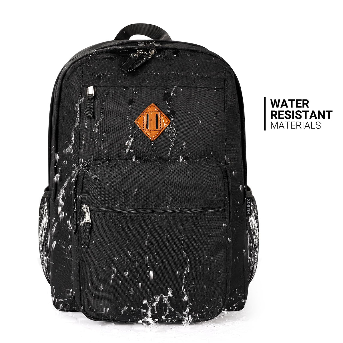 Black 26L Water Resistant Backpack W3372