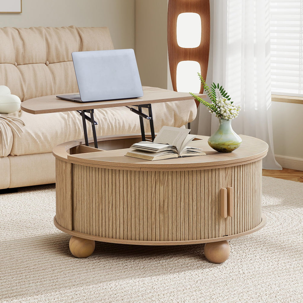 Round Lift Top Coffee Table with Storage S94059