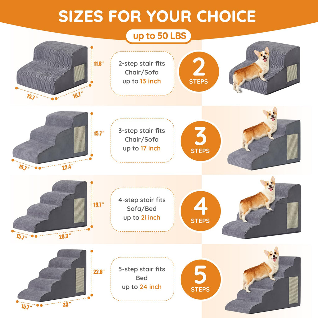 Dog Stairs 2-Step Grey O126441