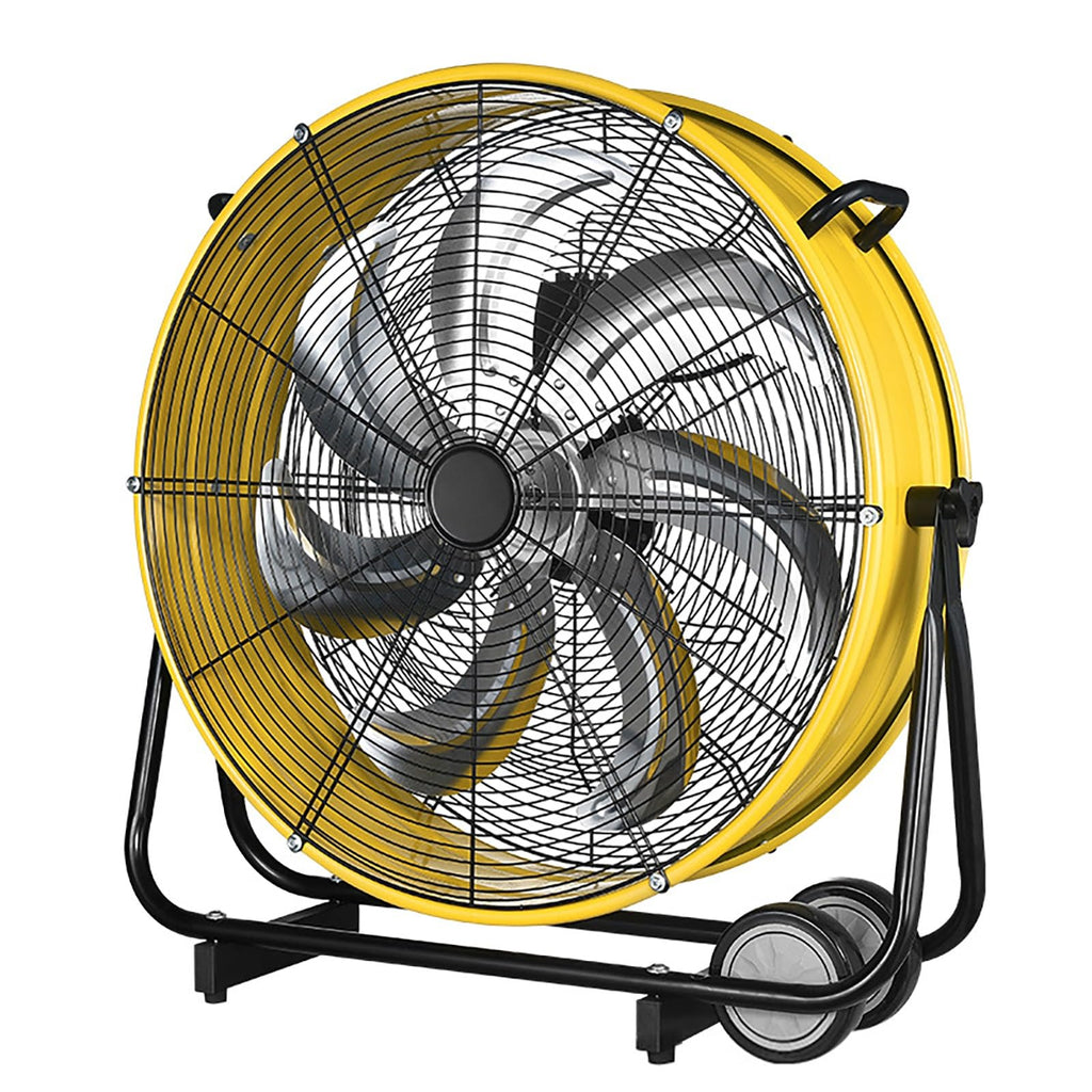 Heavy Duty Floor Drum Fan 3-Speed 360° Tilt Metal W6378