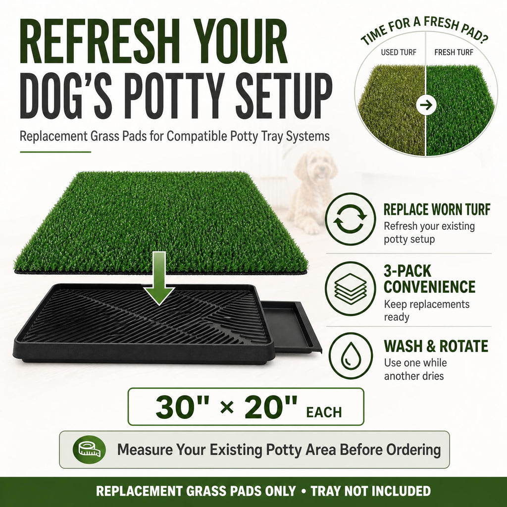 Dog Potty Grass Pads 2 Pack 30 x 20 in Replacement Turf N896