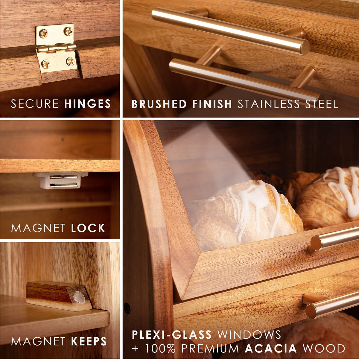 Acacia Wooden Bread Box E4841