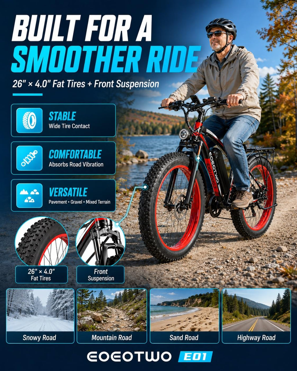 26" Fat Tire Electric Bike O435